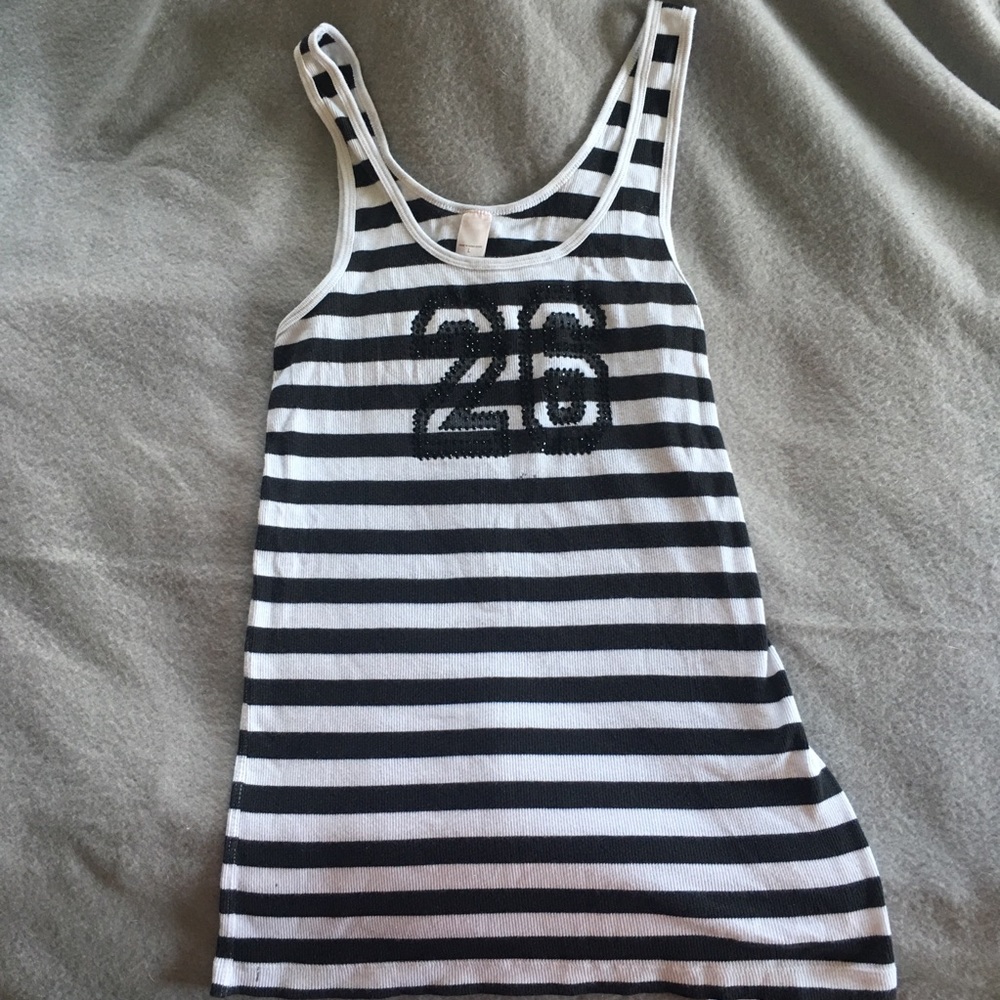 Black and White Stripe Tank Top